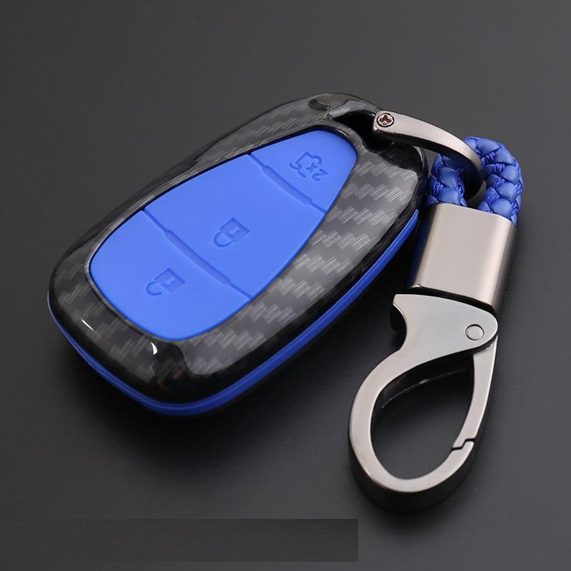 Interior Mouldings CARBON FIBER ABS CAR REMOTE KEY BAG HOLDER CASE FOR CHEVROLET MALIBU EQUINOX CRUZE CAMARO 2016 2017 2018 ACCE