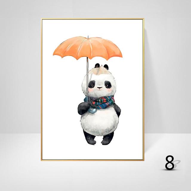 Moderne Cartoon Tier Fuchs Elefant Bär Nordic-Stil Kinderzimmer Dekorative Malerei Hängende Malerei Leinwand Wand Kunst Spielzeug