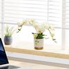Artificial Flower in Pot Flower Arrangement Faux Phalaenopsis Orchid for Kitchen New Year Bedroom Housewarming Living Room