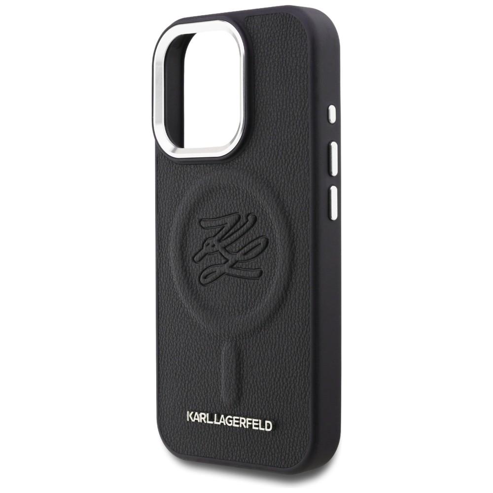 Karl Lagerfeld Initial & Metal Logo MagSafe Case for iPhone 16 Pro Black