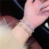 Zircon Crystal Snake Bone-Shaped Open-Ended Bracelet Light Luxury Minority High Sense Bracelet Fashion Personality All-Match Jewelry