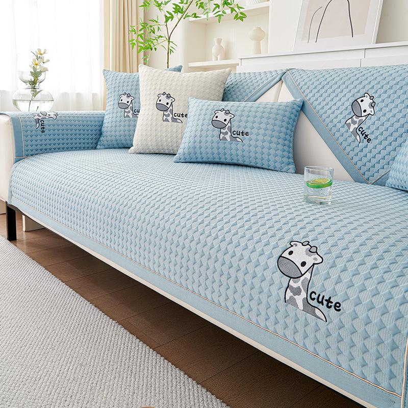 Ice Silk Sofa Cover Summer Universal Non-slip Sofa Mat Cool Feeling Mat Cushion Sofa Towel Couch Slipcovers for Living Room Home