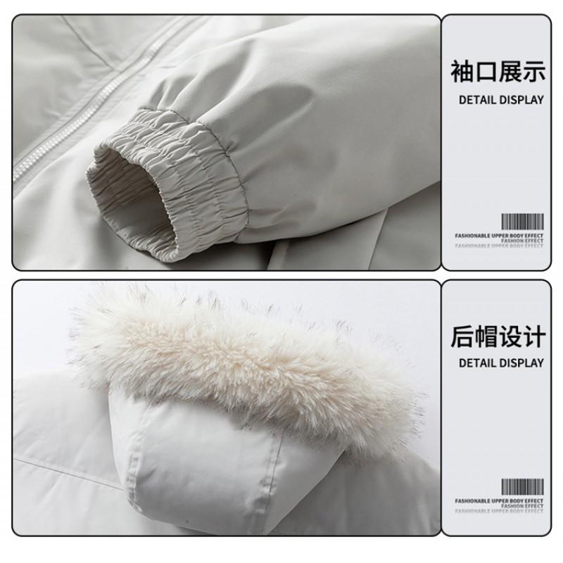 2026 Mens Womens Parka Coat Thick Hooded Winter Cotton Jacket Casual Loose Fit