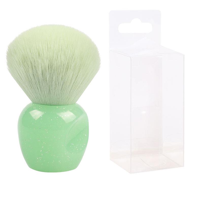 Compact Short-Handled Makeup Brush for Foundation, Blush, and Powder