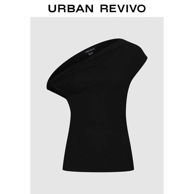 UR2026 Women s Asymmetrical Shoulder Textured T-shirt S