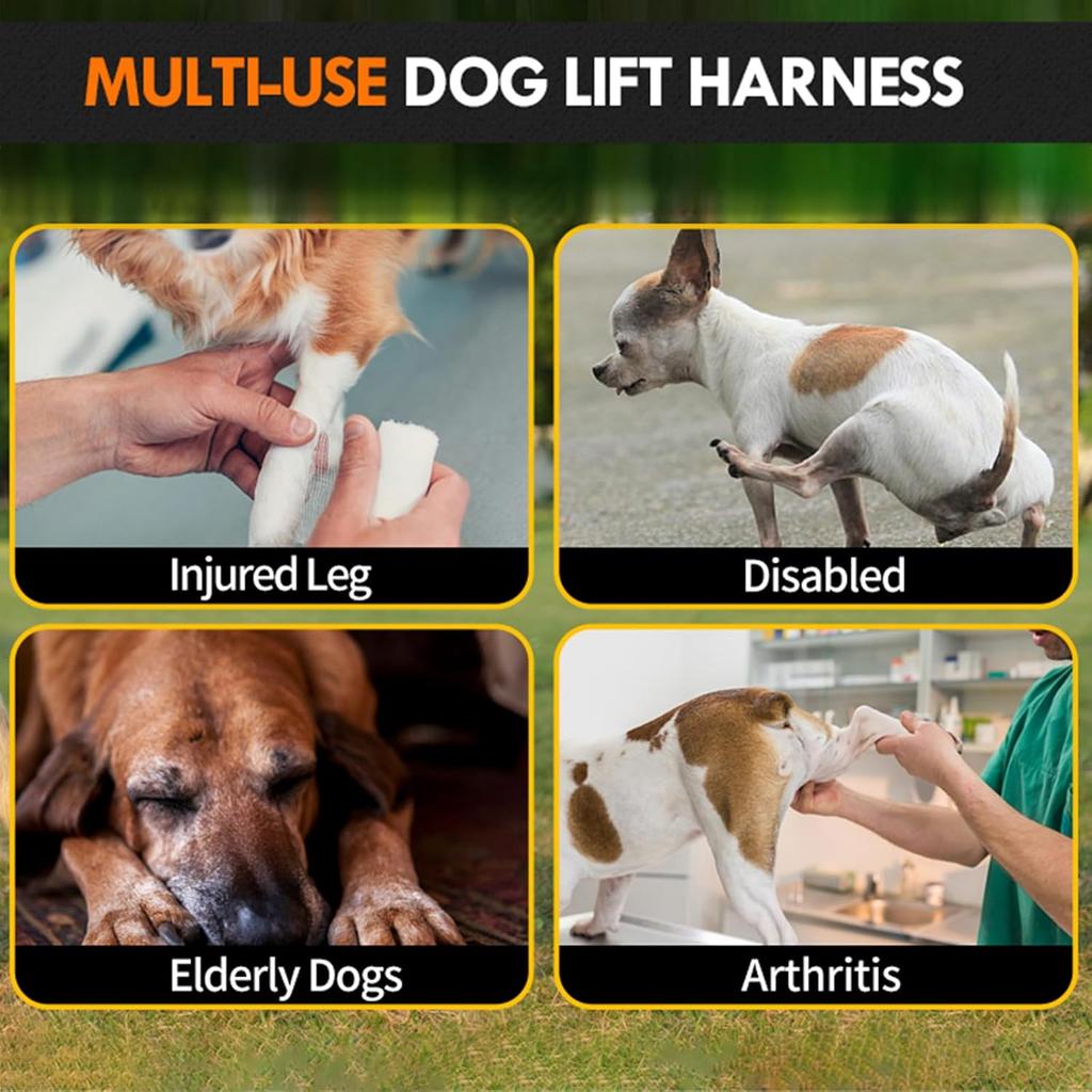 Dog Sling for Large Dogs Hind Leg Support Dog Lift Harness Adjustable Durable Help em up Harness for Weak Back Legs, Elderly, Injured, Senior,