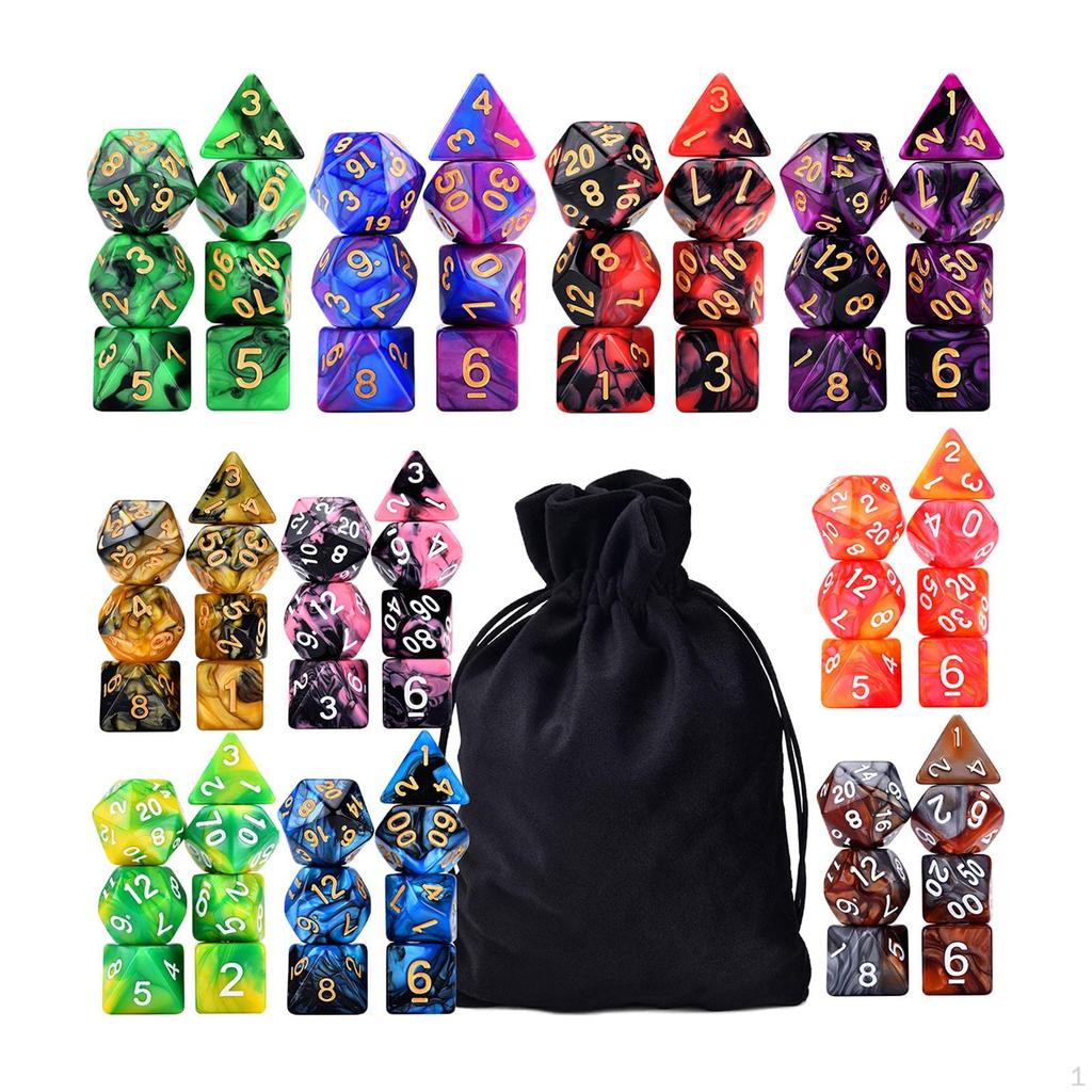 Acrylic Polyhedral Set D8 D10 D12 D20 for RPG Role Playing DND Board Game