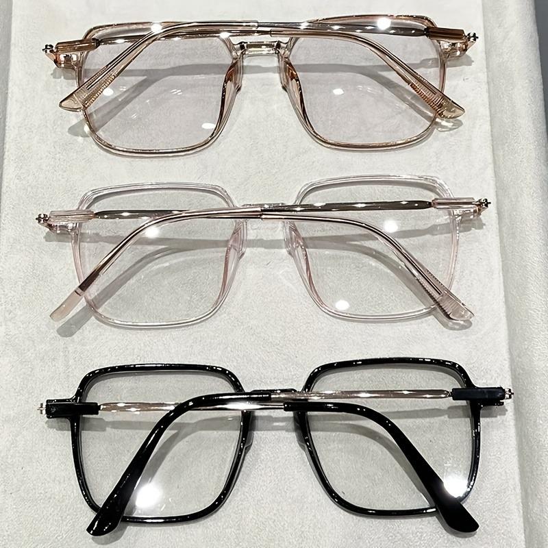 3pcs Women Fashion Square Frame Glasses Set Decorative Lenses for Casual Formal Wear Perfect Photos Gifts