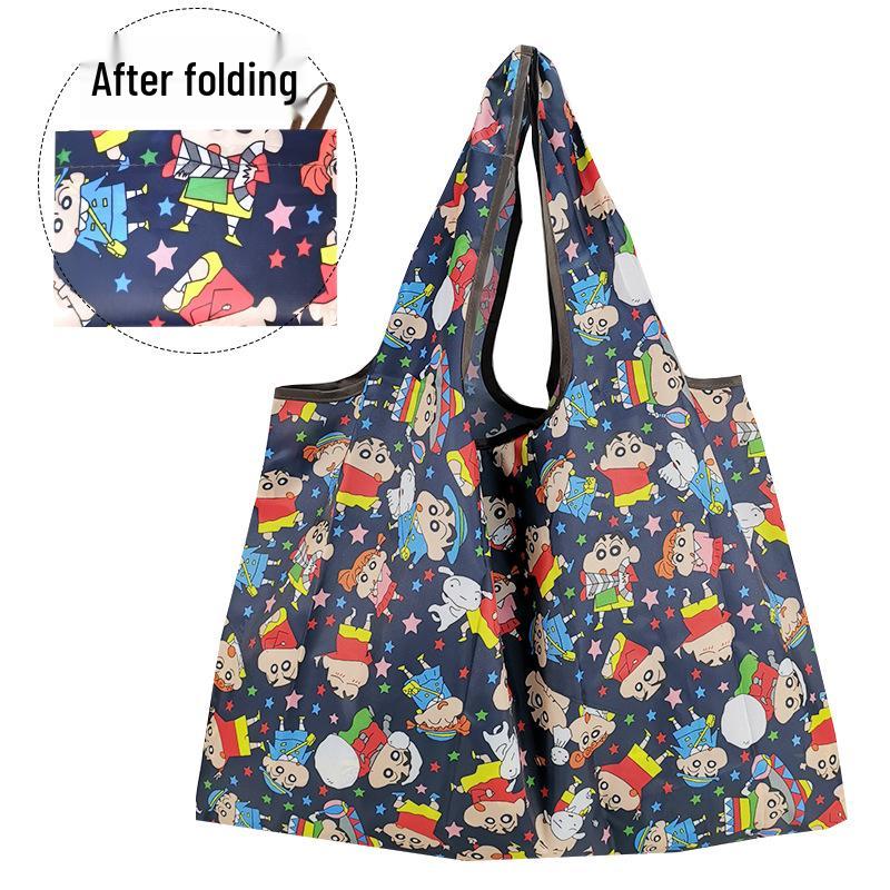 Eco-friendly Foldable Shopping Bag – Japanese & Korean Cartoon Design, Portable and Sturdy