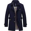 Jacke Herren Frühling und Herbst Gewaschene Baumwolle Herren Freizeitjacke Mittellanger und langer Trenchcoat Herren
