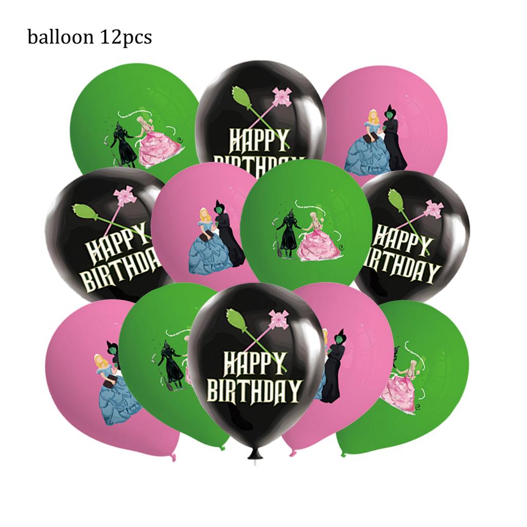 The Wizard of Oz Wicked Birth Date Celebration Theme Decorations Balloons Banner Cups Plates Backdrop Present Pouch Infant Shower Supply