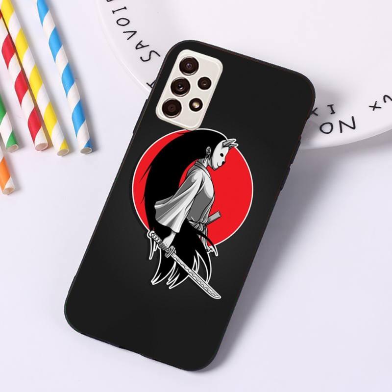 Samurai Gril Dámský Kryt na Telefon Pro Samsung A91 A81 A73 A72 A71 A30S A20 A12 A13 A52 A53 4G 5G Měkký Černý Kryt na Telefon