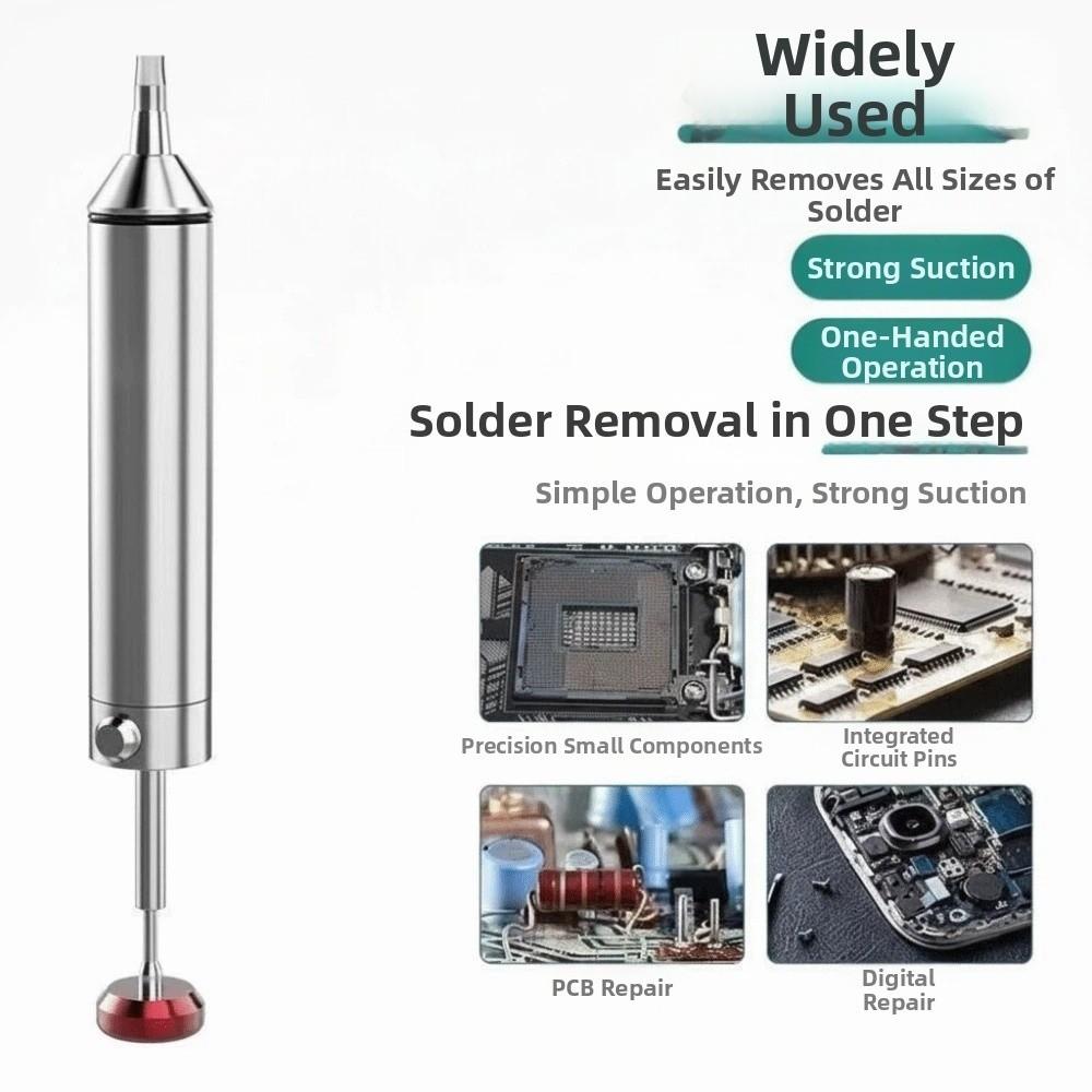 Aluminum Alloy Powerful Desoldering Pump Preventing Blockage Silicone Sucking Nozzle Solder Sucker Tool Manual Tin Absorber
