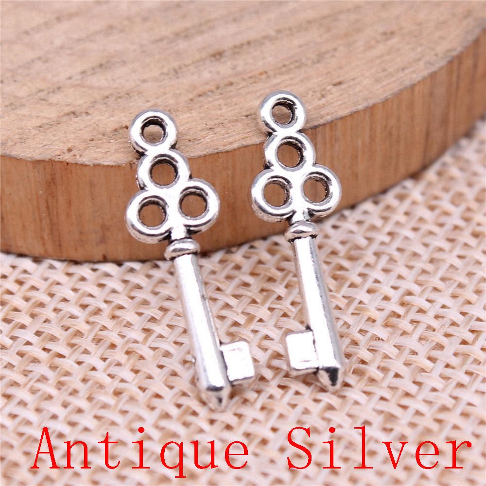 Classic Key Shaped Charms Pendant For Bracelet Necklace Jewelry Making Craft Findings