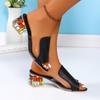 2024 New Crystal Sandals Ladies Open Toe Square Heels Fashion Spring Elegant Women's Summer Footwear Sandalia Feminina Slippers