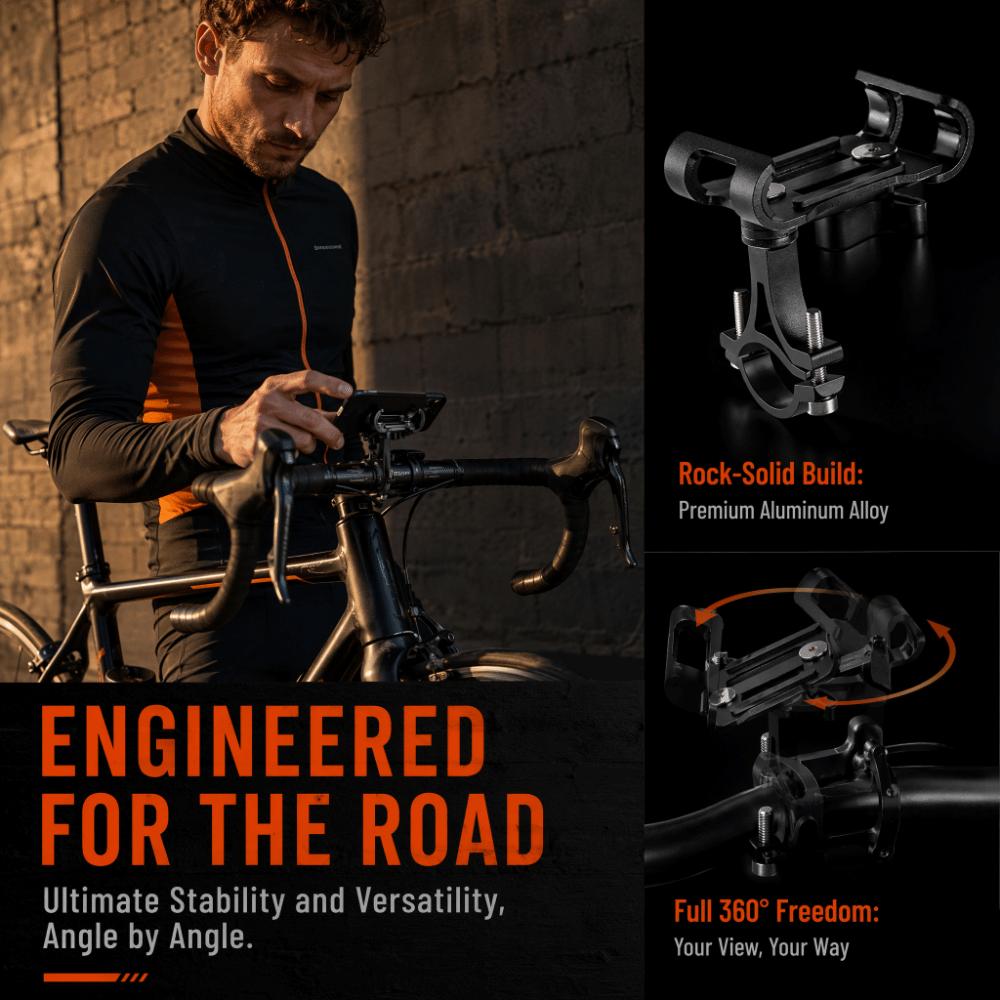 360 Degree Rotatable Motorcycle Phone Mount Black Bike Phone Holder Road Bike Use