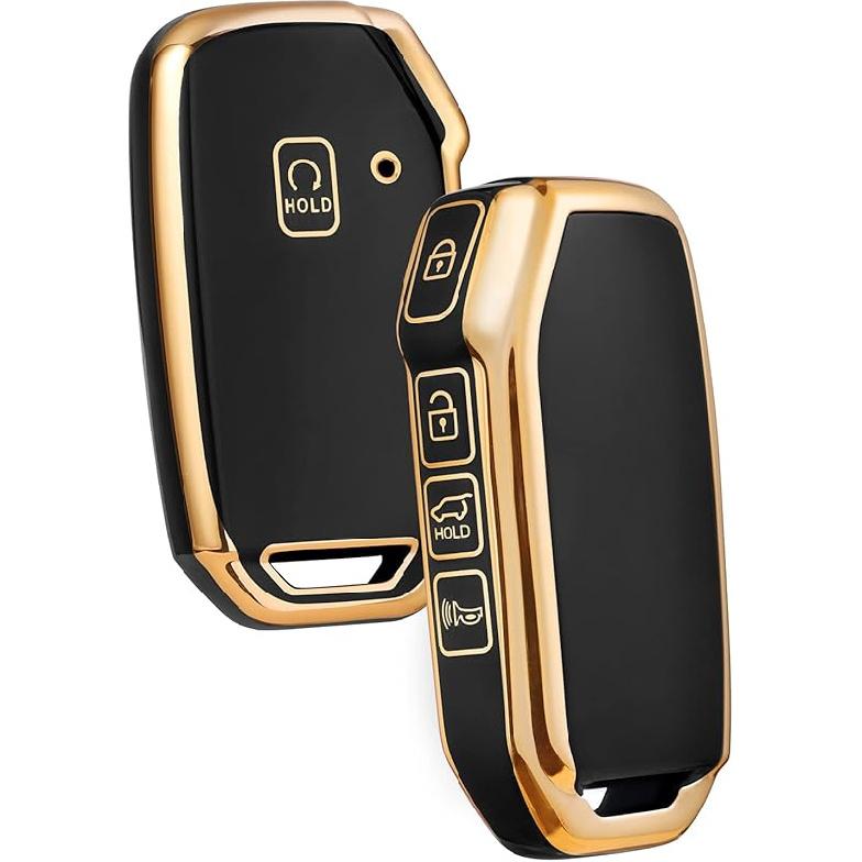 ELOHEI Key Fob Cover for Kia, Key Fob Case Accessories for 2019-2022 Kia Soul Forte Telluride K5/K3 Seltos NIRO Sportage Sorento Premium Soft TPU 360