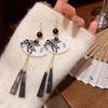 Hook Piercing Chinese Style Earrings Leaf Exaggerated Long Earrings  Girls Gift
