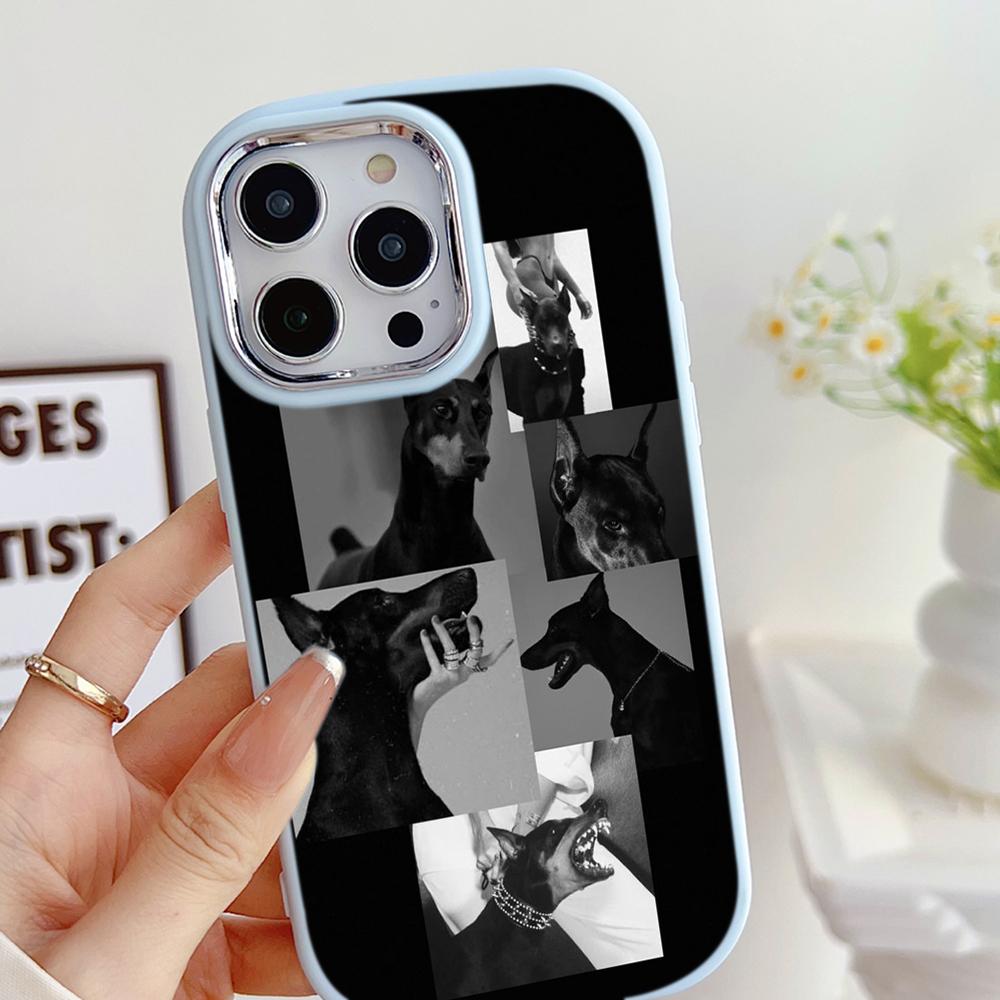 LZ14 Dog Doberman Animal Art Soft Phone Case for Samsung S24 Ultra S23 Plus S21 FE A16 A54 A34 A06 Infinix Hot 40 30i Lens Protection Shockproof Cover