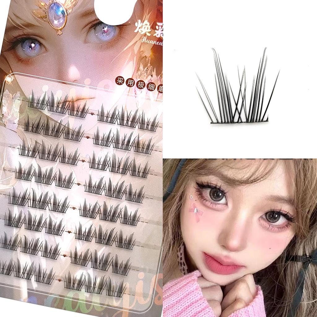 Dense Look Clear Up Lashes Clusters Enlarge Your Eyes Elongated Eye Tail Fake Lashes Ideal for Cosplay and Costume Parties
