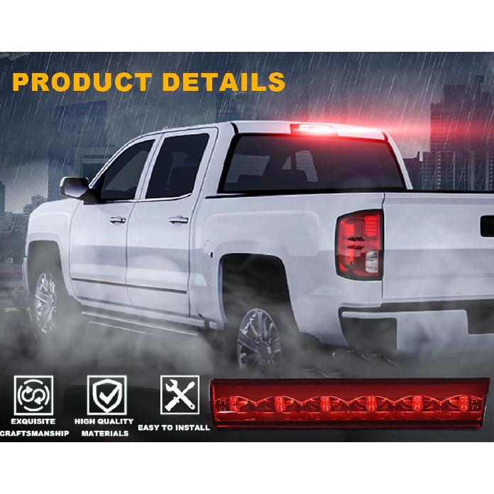G-PLUS Red Lens LED 3Rd Brake Light Fit Leer, ARE, Century, Jason And Astro LED Recessed 3Rd Third Brake Light Lamp AT-LED-36R Chrome Housing