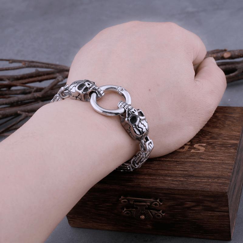 Bracciale Scheletro da Uomo Moda Boutique Hip Hop Bici Nuovo Gioielli Gotici Regalo
