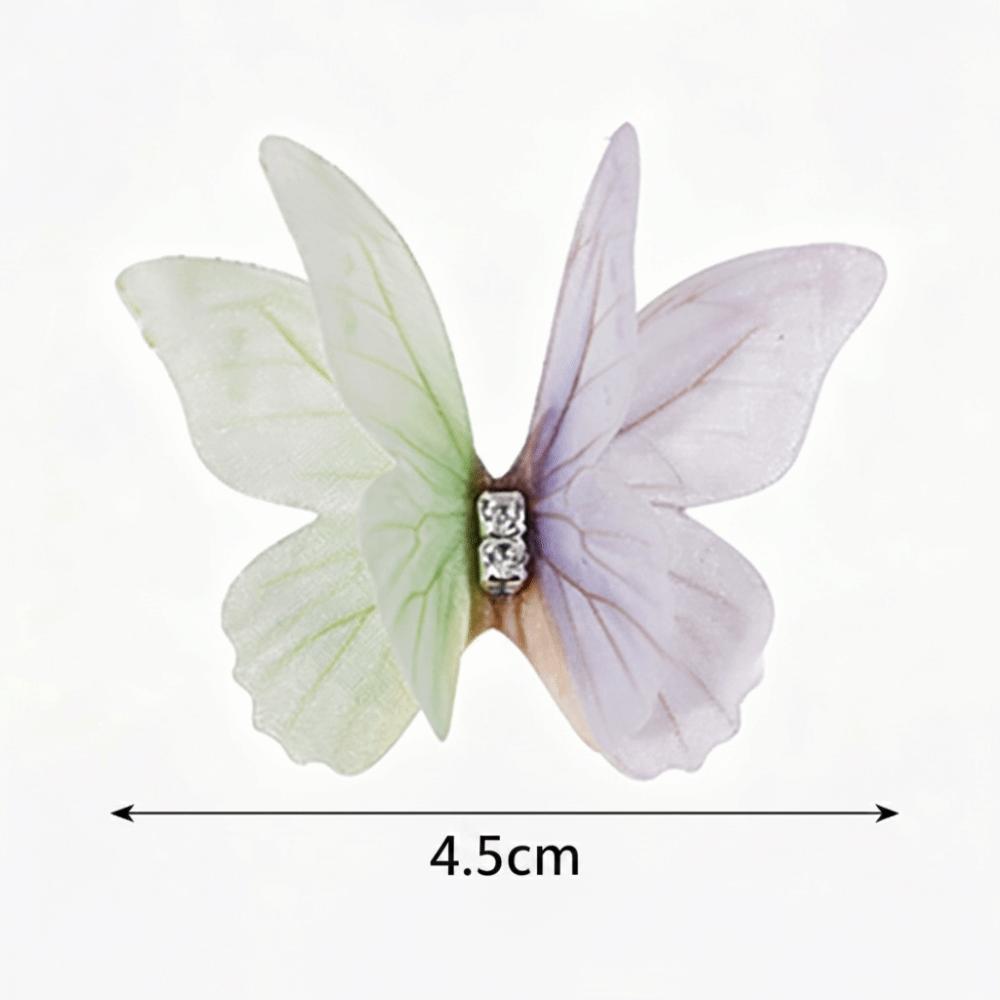 50Pcs Double-layer Chiffon Butterfly Embroidered Patches Bridal Hair Accessories