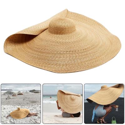 Damen Faltbarer Outdoor Reise Strand Übergroßer Sonnenschutzhut Strohhut