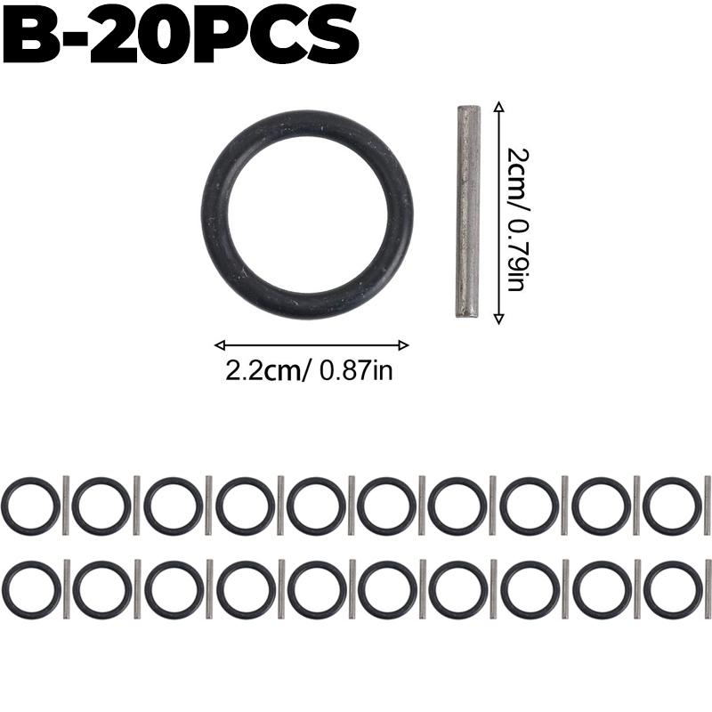 5/50Pcs O Ring Rubber Sealing Washer Black Gasket Oil Resistant High Temperature Ring with Spring Clip Wrench Component Tools