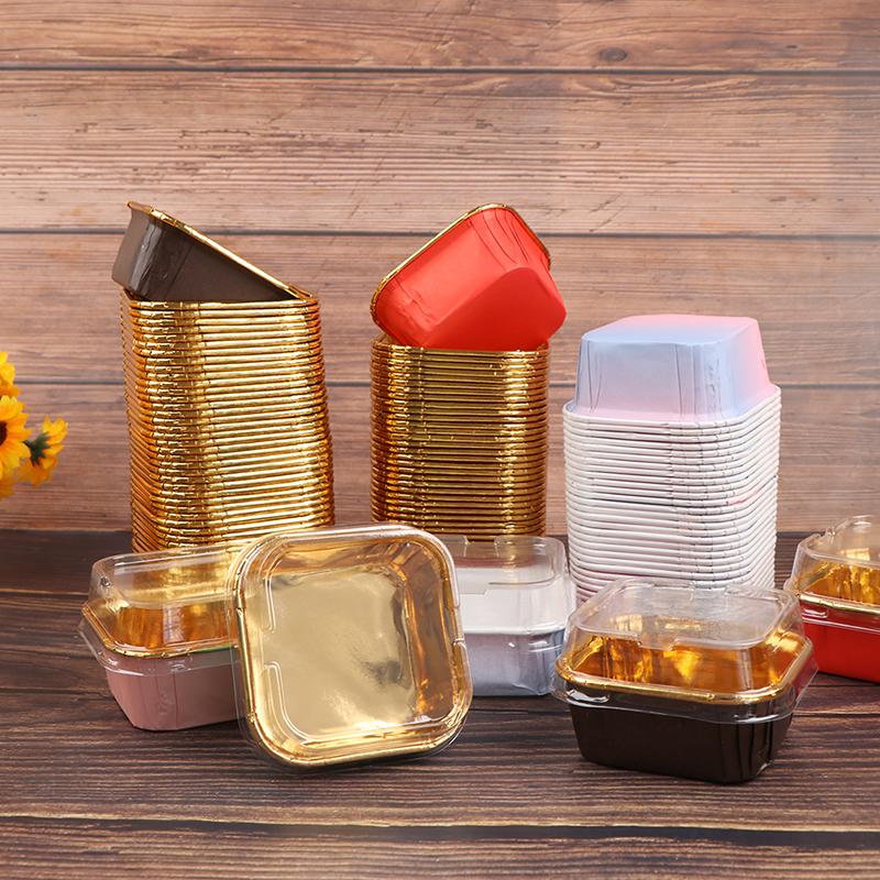 Square Cupcake Paper Oil-Proof Chiffon Roll Cake Cup Baking Muffin Mold Holder