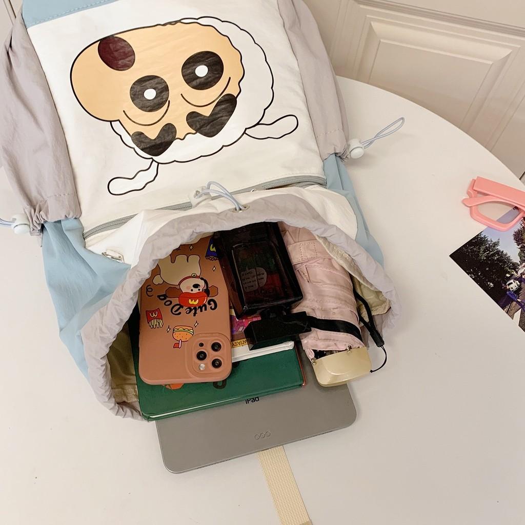 Crayon Shinchan Cartoon Backpack With Drawstring Closure For Students And Kids