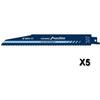 Lot De 5 Lames De Scie Sabre Endurance for Heavy Metal BOSCH 2608657528 - 225x22x1,6 Mm