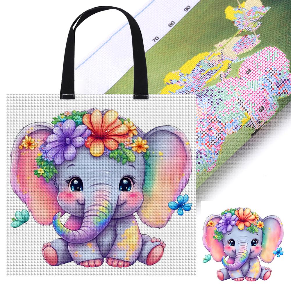

Canvas Tote Bag Embroidery Kit Includes Threads & Tools DIY Hand Embroidery Kit Cross Stitch Starter Set Perfect Craft Gift Idea