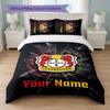 Set Biancheria da Letto Personalizzato Bayer Leverkusen Calcio Testo Nome Personalizzato 1 Copripiumino + 2 Federe Logo Calcio Regalo Personalizzato per Occasioni Speciali Decorazione Camera da Letto
