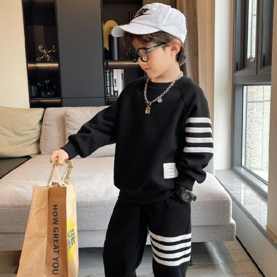 Korean Style Autumn Two-Piece Sportswear Set for Boys & Girls