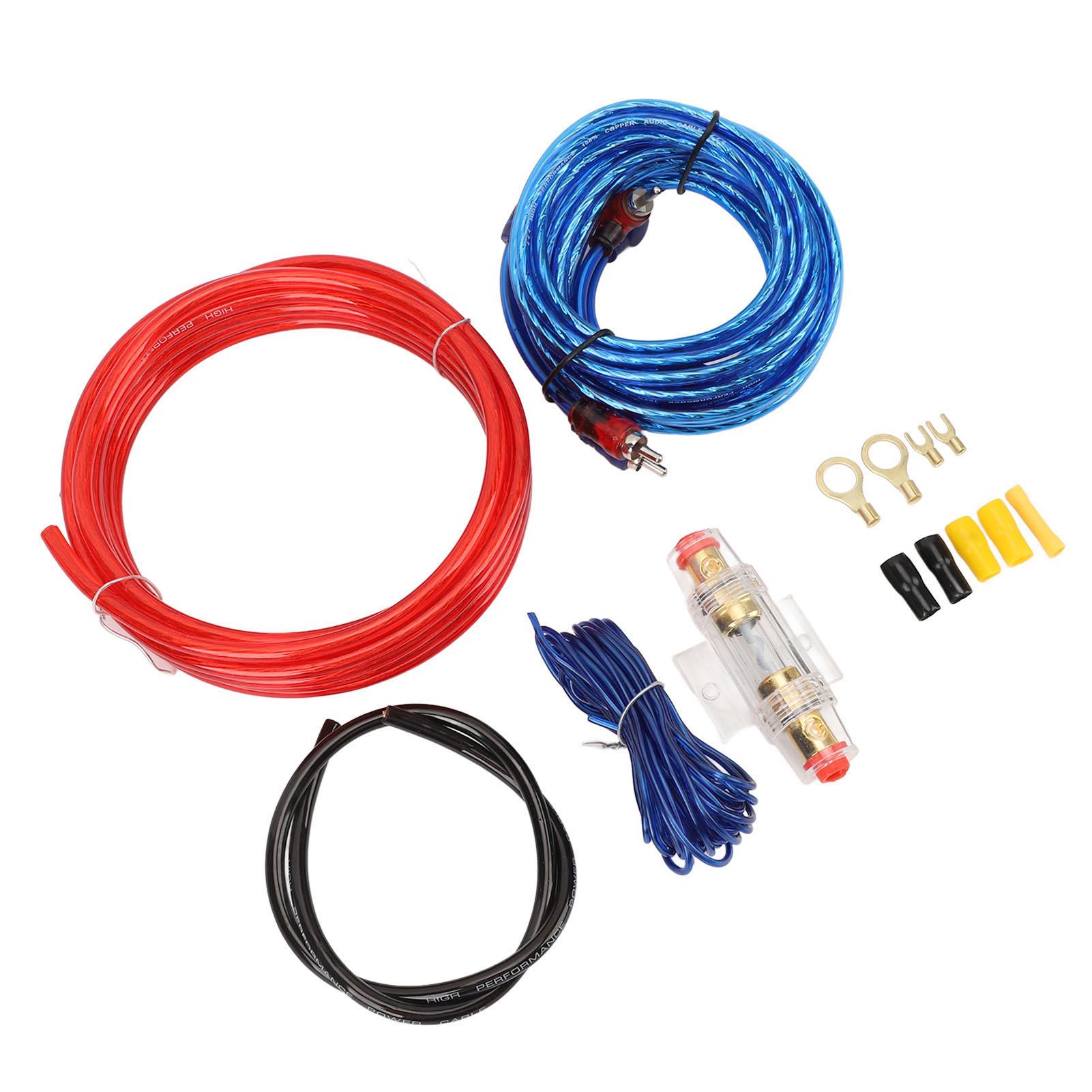 

Комплект для установки усилителя 10 калибра, кабель питания 14,76 футов, комплект проводки усилителя сабвуфера с предохранителем 60 А для автомобильных радиоприемников и сабвуферов