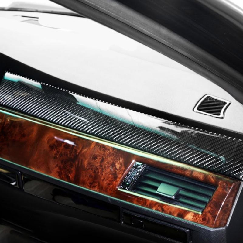 12pcs Carbon Fiber Look Control Gears Panel Protective Cover Molding Trims Frame Decor Sticker Cover Kit for E60 200