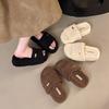 Mao Mao slippers women's wear 2025 autumn and winter new Korean version of fashion trendy shoes, fluffy thickened home platform slippers