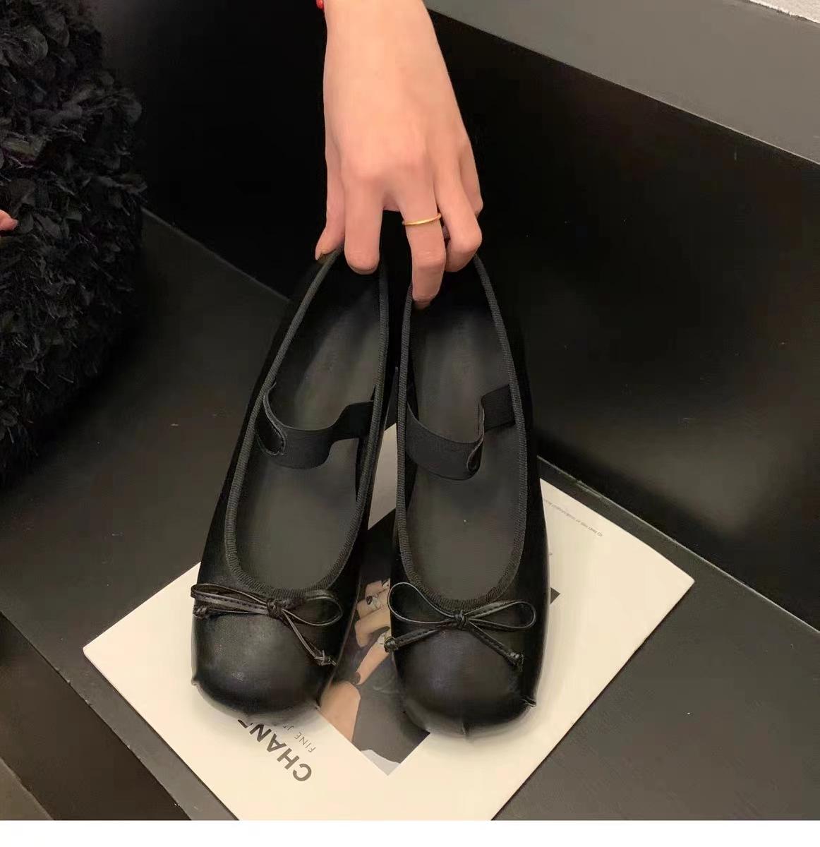 

Pink Ballet Fashion Single Shoes Fairy Shoes Spring and Autumn Retro Satin Silver Late Evening Wind Premium Mary Jane Shoes 40 чорний