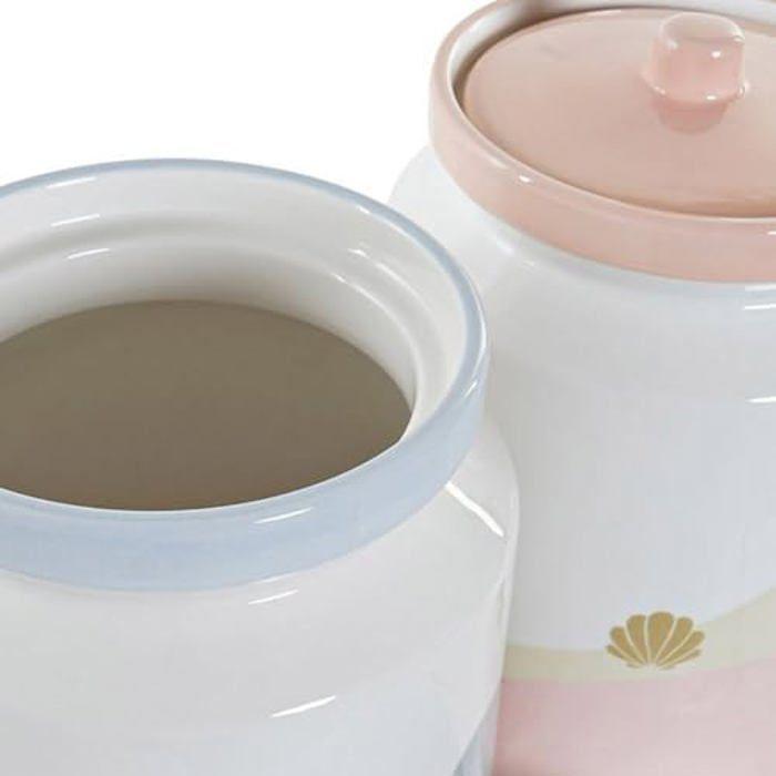 Pot - DKD HOME DECOR - Dolomite Bleu Rose - 2,3 L - 15 x 15 x 22 cm - 2 unités