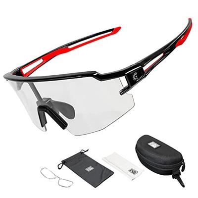 Gorix Fotocromische Sportsonnenbrille mit Klaren Gläsern, UV400 Schutz, Fotocromischen Gläsern und Inklusiveem Innenrahmen (GS-TRANS204). Ultraleicht