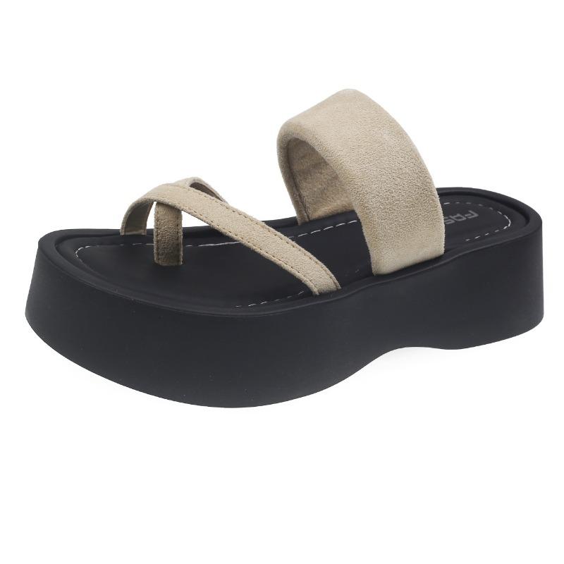 Kuchen Dicksohlige Schuhe Zehensandalen Damen Sommer und Frühling Strandsandalen Boken Zehensandalen