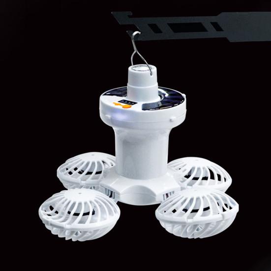 2-in-1 Folding LED Lantern Fan with Hook Dimmable Strong Airflow