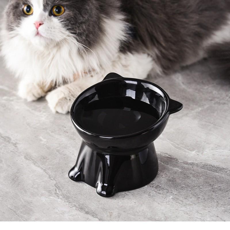 Kippsichere schräge Futternapf für Haustiere: Katzen- und Hundefutter-/Wassernapf mit Nackenschutz