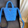 Plush Ethnic Style Crossbody Bag, Fluffy Handheld Shoulder Pouch for Women
