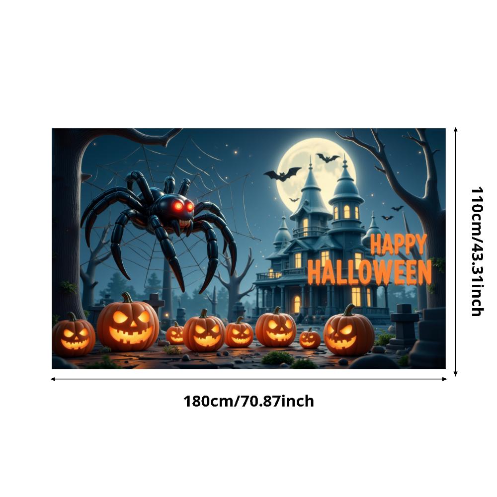 Halloween Banner Haunted Effect Halloween Party Banner Pumpkin Backdrop Pumpkin Illustration Night Theme Banner For Haunted