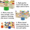 Montessori Sorting Board Puzzle Game Solid Wood Rainbow/Macaron Color Tray Villain Bead Color Cognition Matching Educational Toy