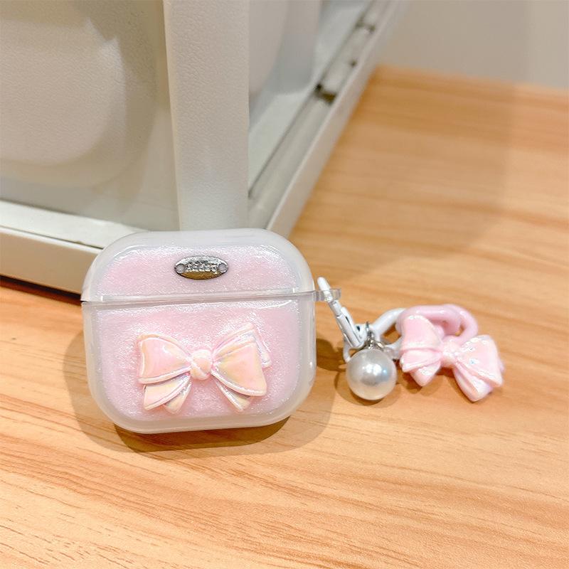 Airpods 3 /4 Generation Bow Pearl Apple Bluetooth Headset Cover For Airpods Pro Epoxy Protective Case