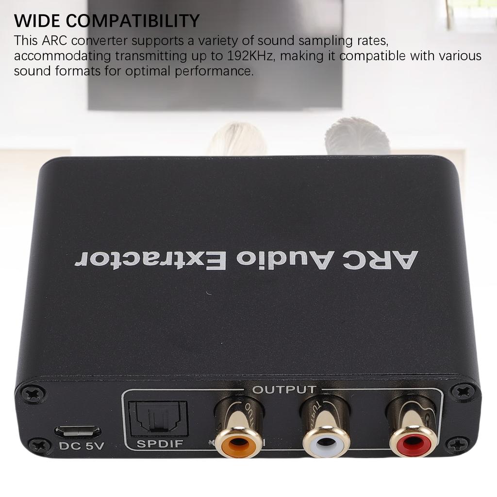 ARC Adapter Auto Signal Muting 192KHz HD Multimedia Interface Coaxial Optical Converter for TV Aluminum Alloy