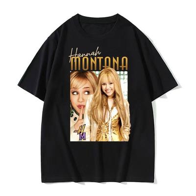 Hannah Montana Retro 90s T Shirt Miley Cyrus Rap Hip Hop Punk Style Tee Shirt Unisex Womens High Quality Tshirt Streetwear Summer